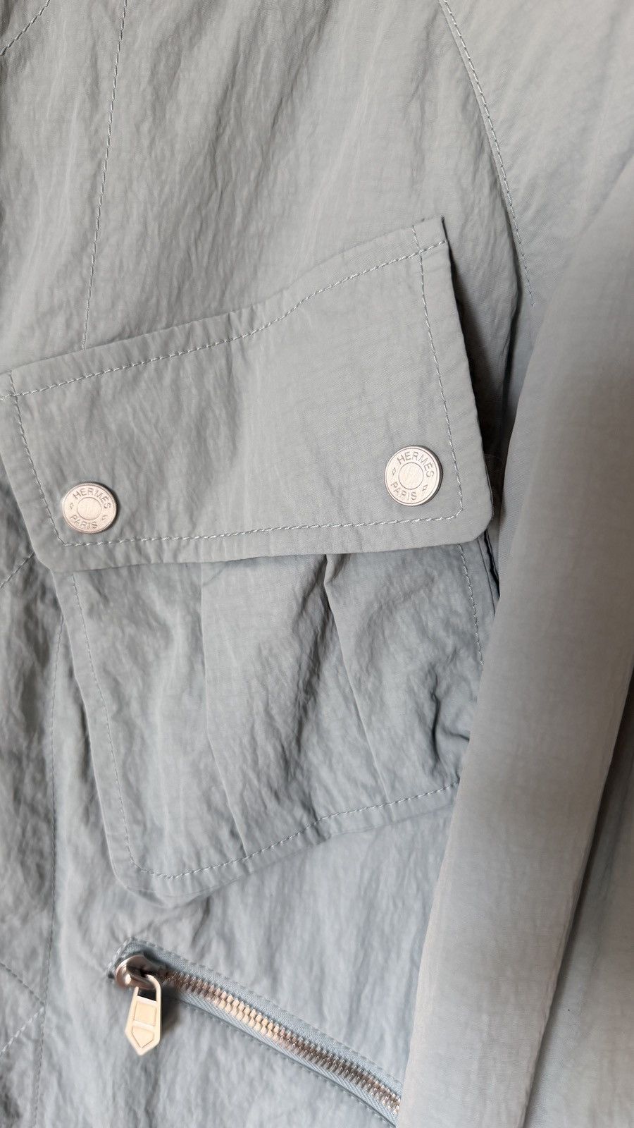 Hermes $20,000 FW22 Mens Runway 2 in 1 Ice Blue Lamb Fur Jacket Size US M / EU 48-50 / 2 - 8 Thumbnail