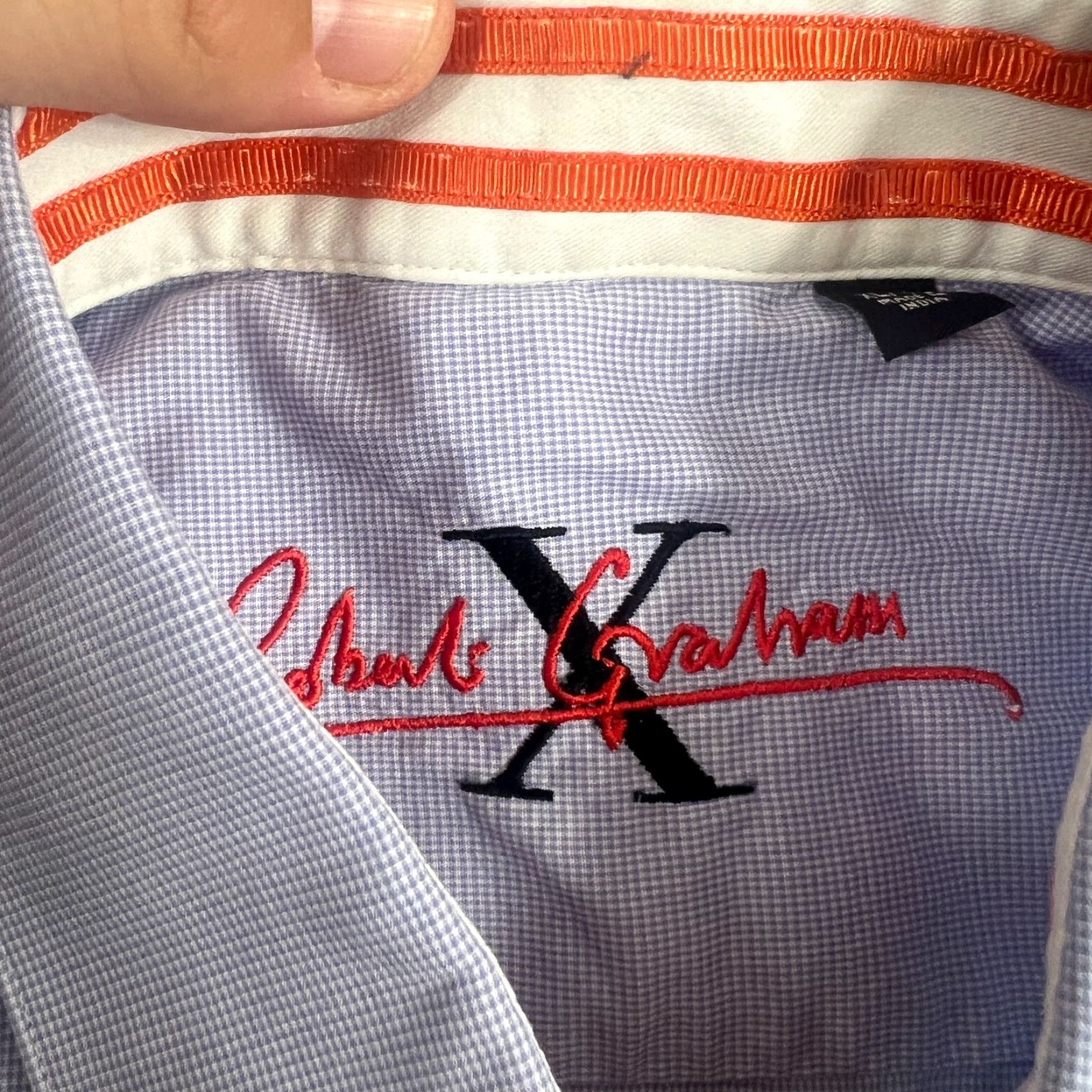 Robert Graham Robert Graham Shirt Mens XL Blue Plaid Button-Up Flip Cuff All Over X Print X Collection Size US XL / EU 56 / 4 - 3 Thumbnail