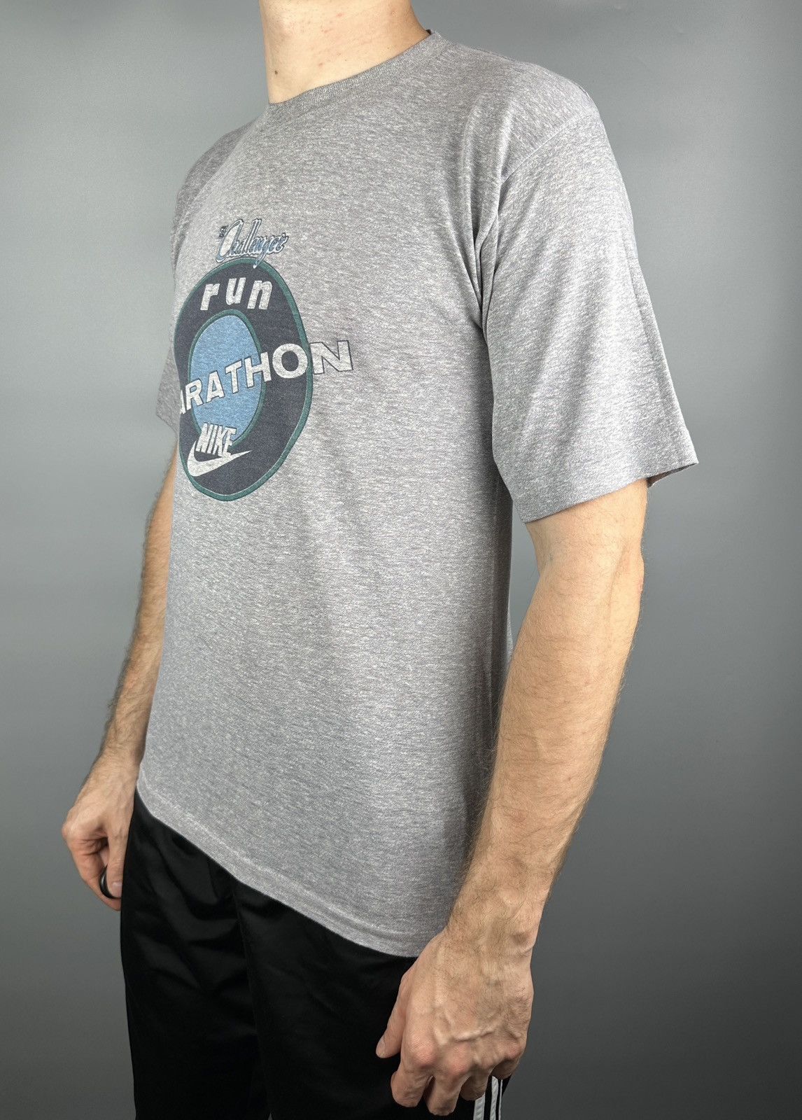 Nike 80s Vintage Nike The Challenger Run Marathon T Shirt Tee 90s Size US M / EU 48-50 / 2 - 12 Thumbnail