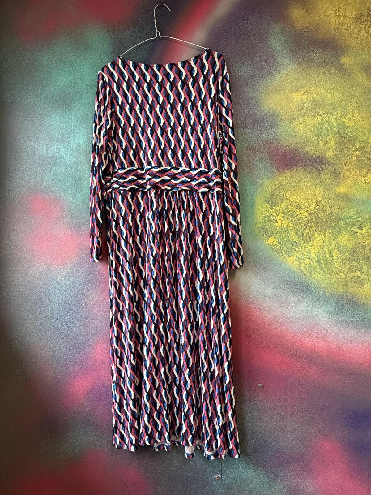 Other Boden Amelie Multi Swirl Print Long Sleeve Jersey Midi Dress Size XL / US 12-14 / IT 48-50 - 5 Thumbnail