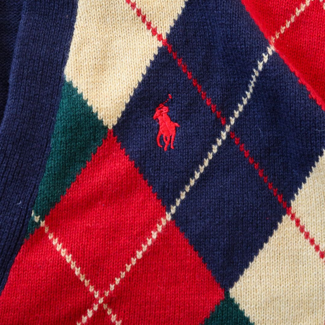 Polo Ralph Lauren Vintage Polo Ralphlauren Merino Wool Argyle Check Cardigan Size US L / EU 52-54 / 3 - 4 Thumbnail