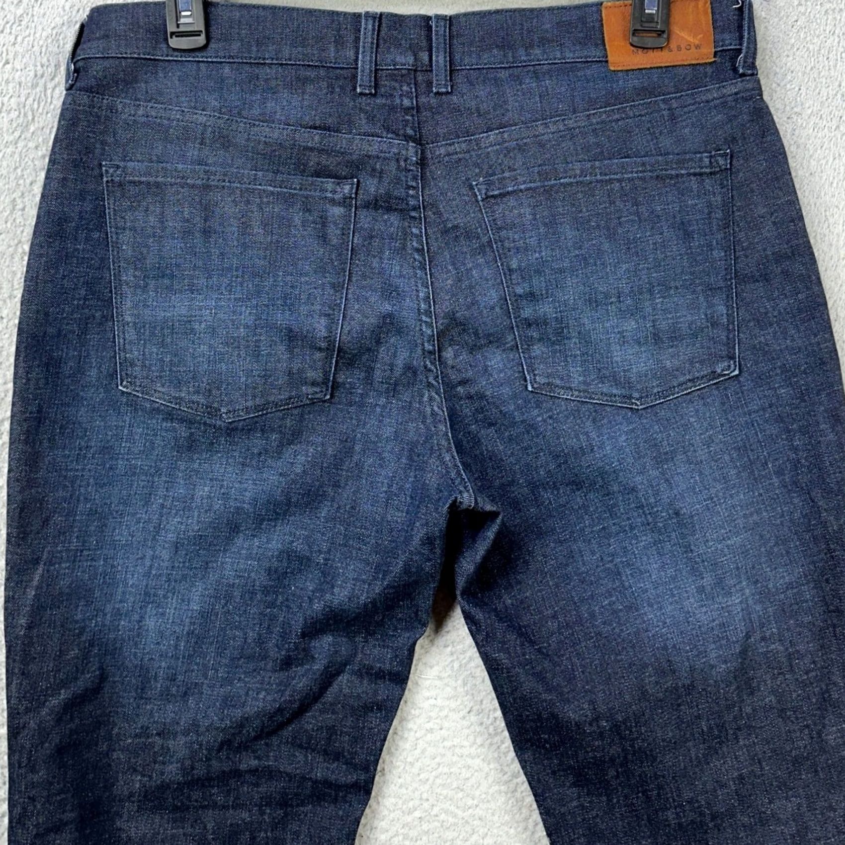Mott & Bow Mott Bow Jeans Straight Leg Men 36X28 Blue Distressed Dark Wash 5-Pocket Stretch Size US 36 / EU 52 - 2 Thumbnail