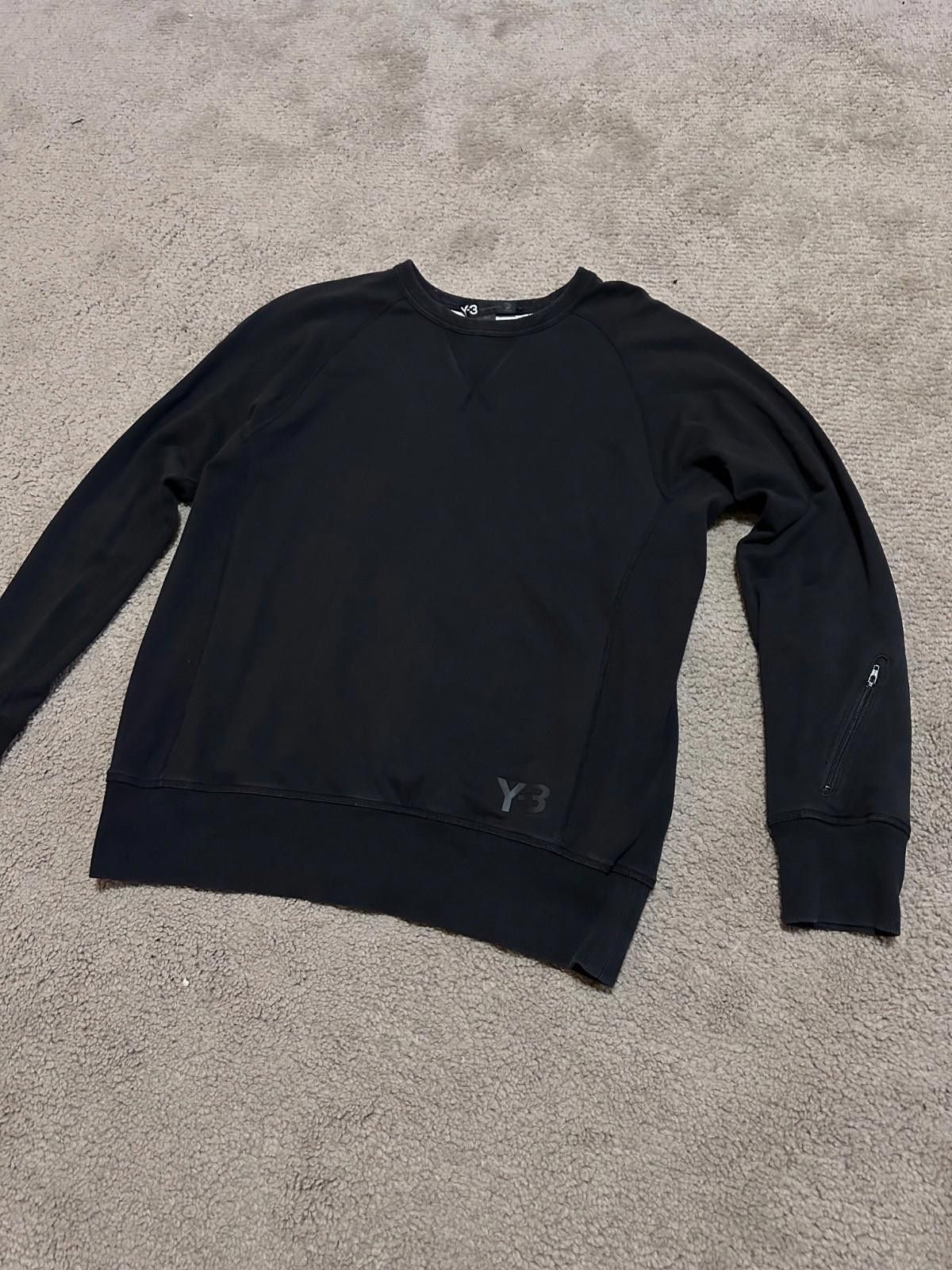Yohji Yamamoto Y-3 Mens Sweatshirt Medium Black Yohji Yamamoto Adidas Logo Size US M / EU 48-50 / 2 - 3 Thumbnail
