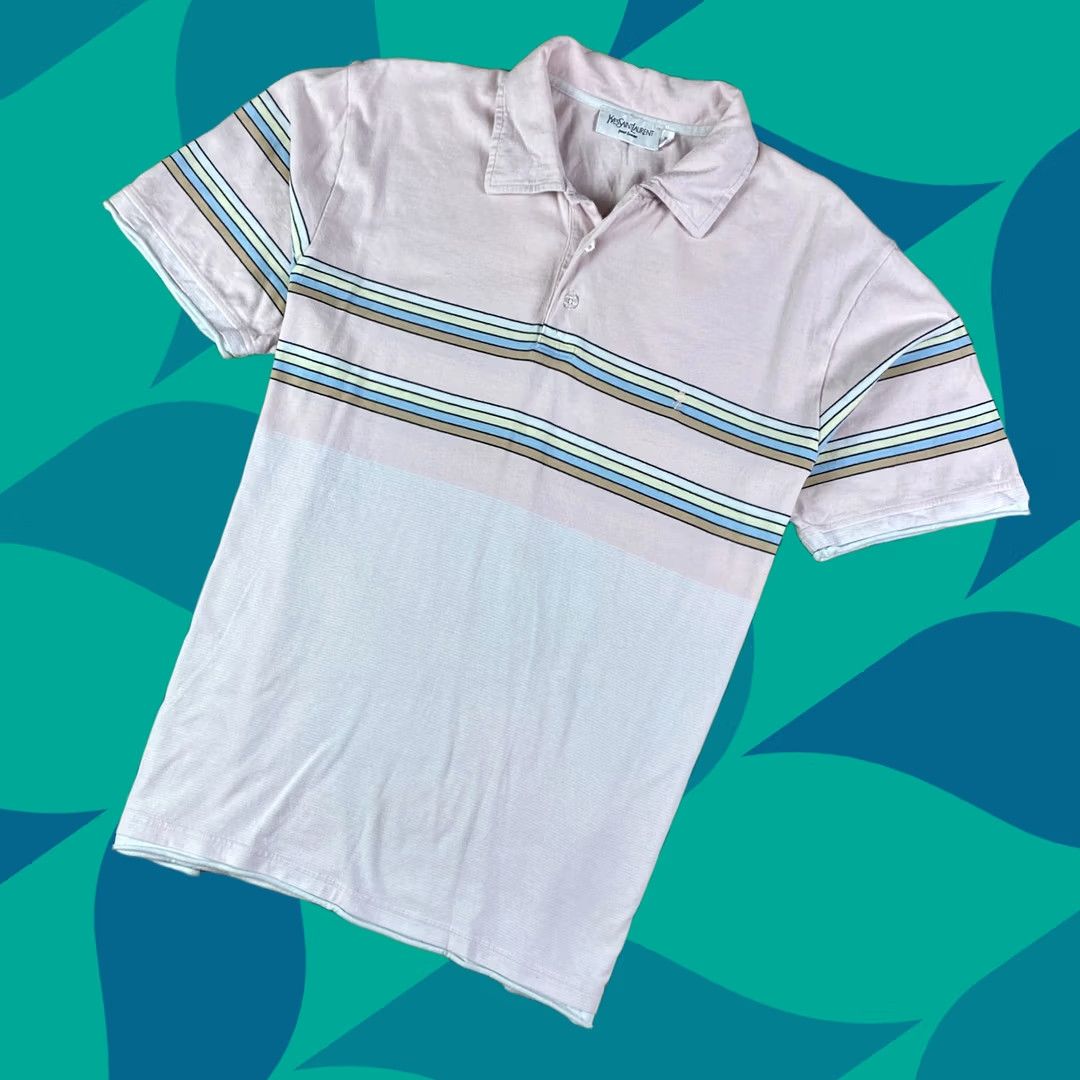 Yves Saint Laurent 90s YSL Polo Super Soft Button Up T-Shirt