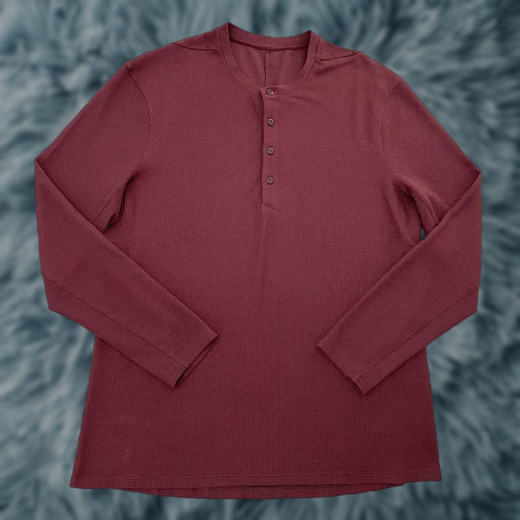 Lululemon Lululemon Shirt Adult Extra Large Textured Henley Long Sleeve Snap Mens XL Size US XL / EU 56 / 4 - 1 Thumbnail