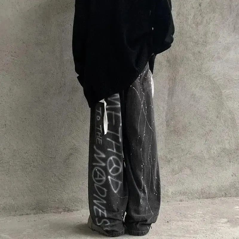Japanese Brand DEEPTOWN Graffiti Black Jeans Men Gothic Punk Denim Size US 32 / EU 48 - 6 Thumbnail