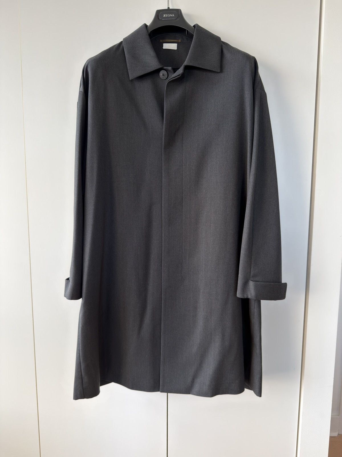 Ermenegildo Zegna × Fear of God Oversized Wool Trench Coat Anthracite 50 Size US L / EU 52-54 / 3 - 1 Thumbnail