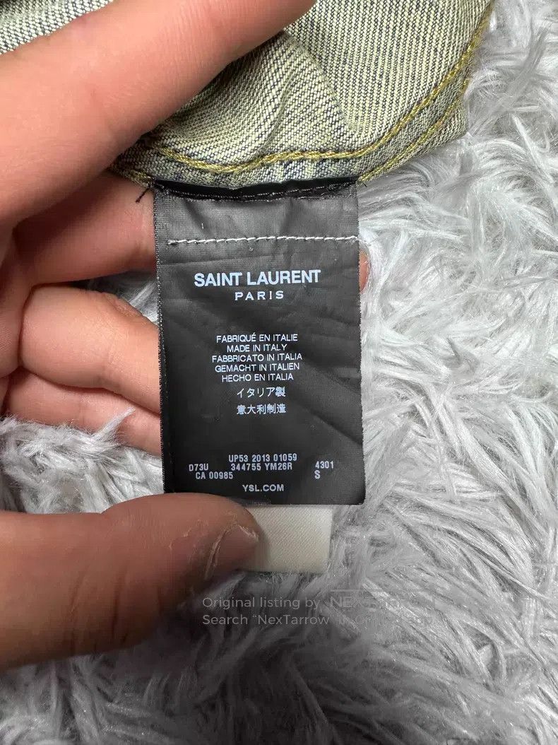 Saint Laurent Paris Saint Laurent Paris Leather Sleeve Denim Jacket i Size US S / EU 44-46 / 1 - 6 Thumbnail