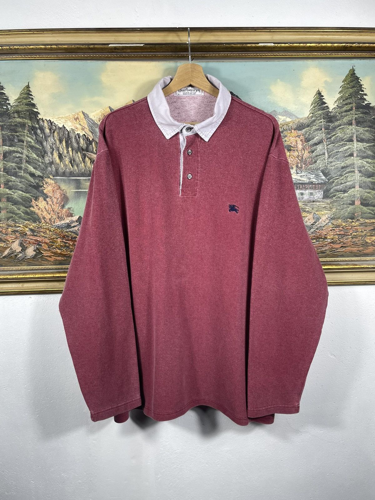 Burberry Retro 90s Polo Button Ups Sweatshirt Jumper Sweater