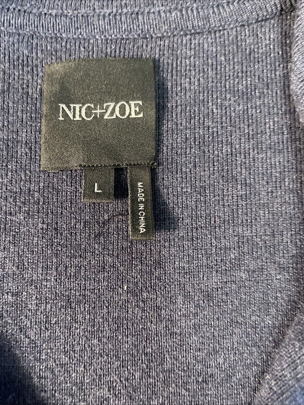 Designer Nic+Zoe Polished Knit Peacoatt Dark Indigo Blue W Large Size L / US 10 / IT 46 - 2 Thumbnail