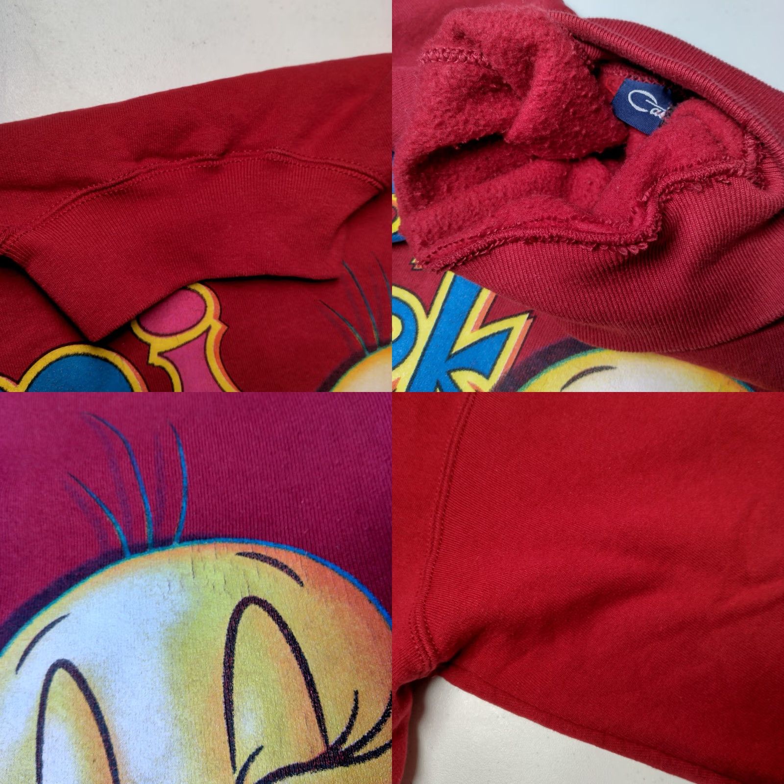 Catalina VINTAGE Tweety Bird Sweatshirt Catalina Pullover Long Sleeve Mock Neck Womens L Red Maroon Cartoons TV & Movie Characters 90s? Size L / US 10 / IT 46 - 11 Thumbnail