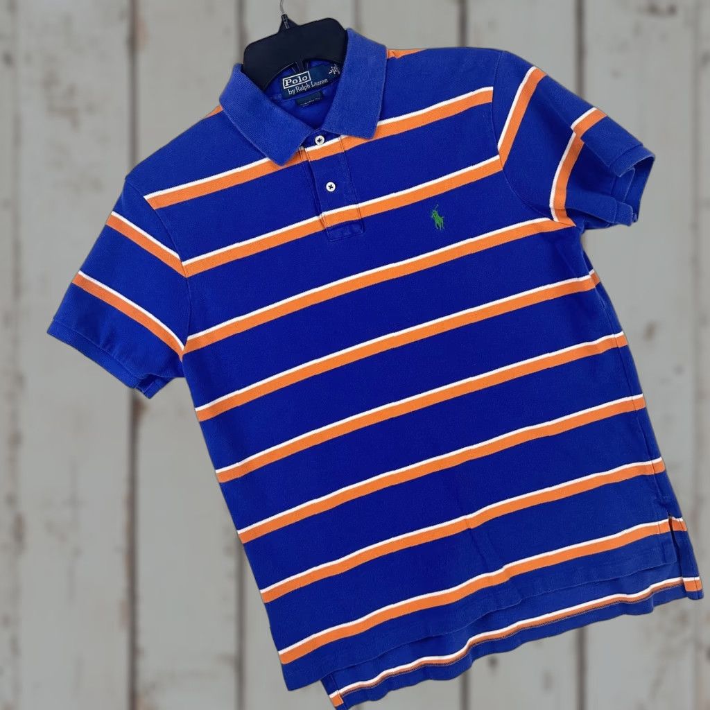 Polo Ralph Lauren VINTAGE Polo Ralph Lauren Polo Shirt Mens Large Custom Fit Striped Short Sleeve Casual Size US L / EU 52-54 / 3 - 1 Thumbnail