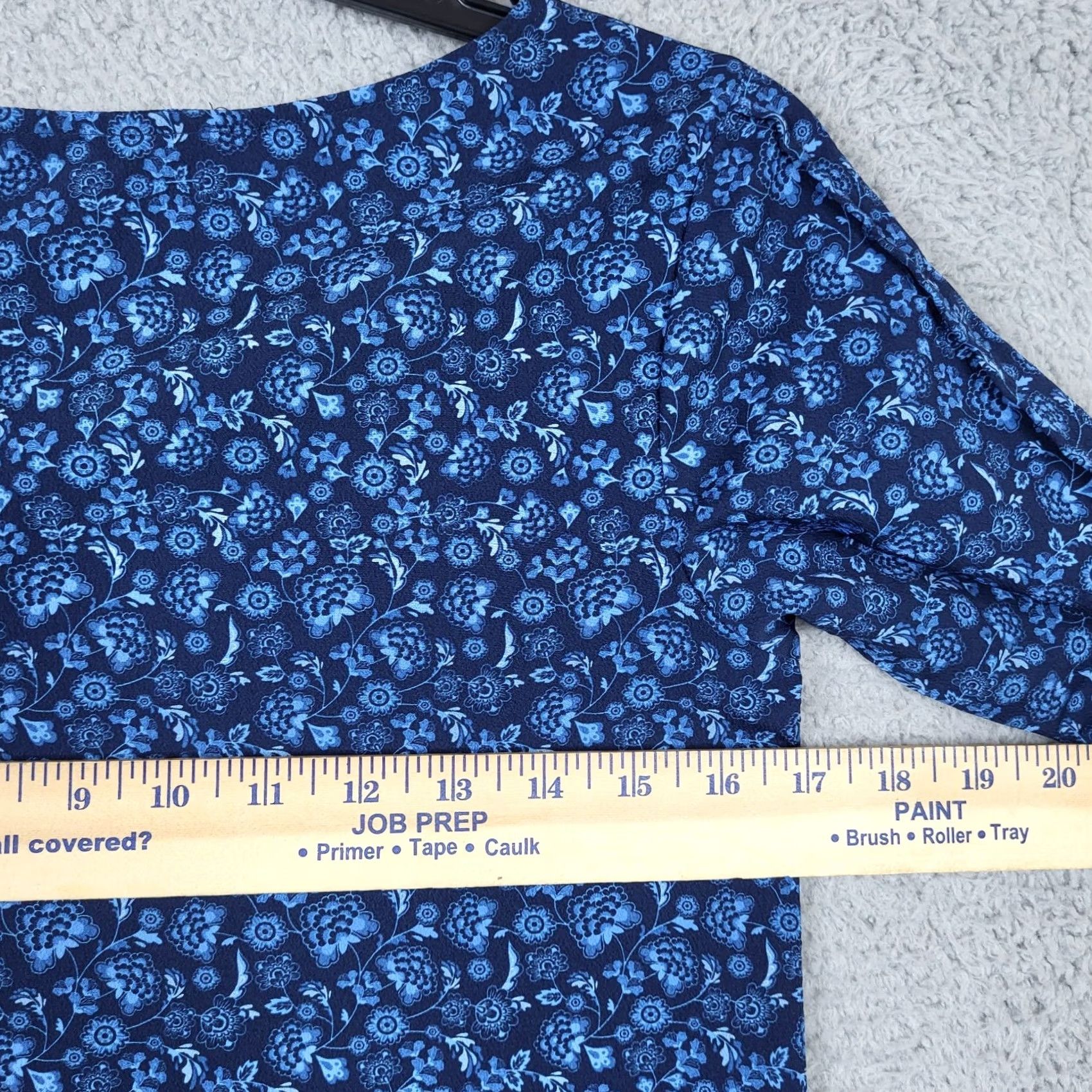 Vintage Solly Allen Solly Floral Print 3/4 Sleeve T-shirt XS Blue Floral Women Shirt XS Regular Mens Womens Girls Size XS / US 0-2 / IT 36-38 - 6 Thumbnail