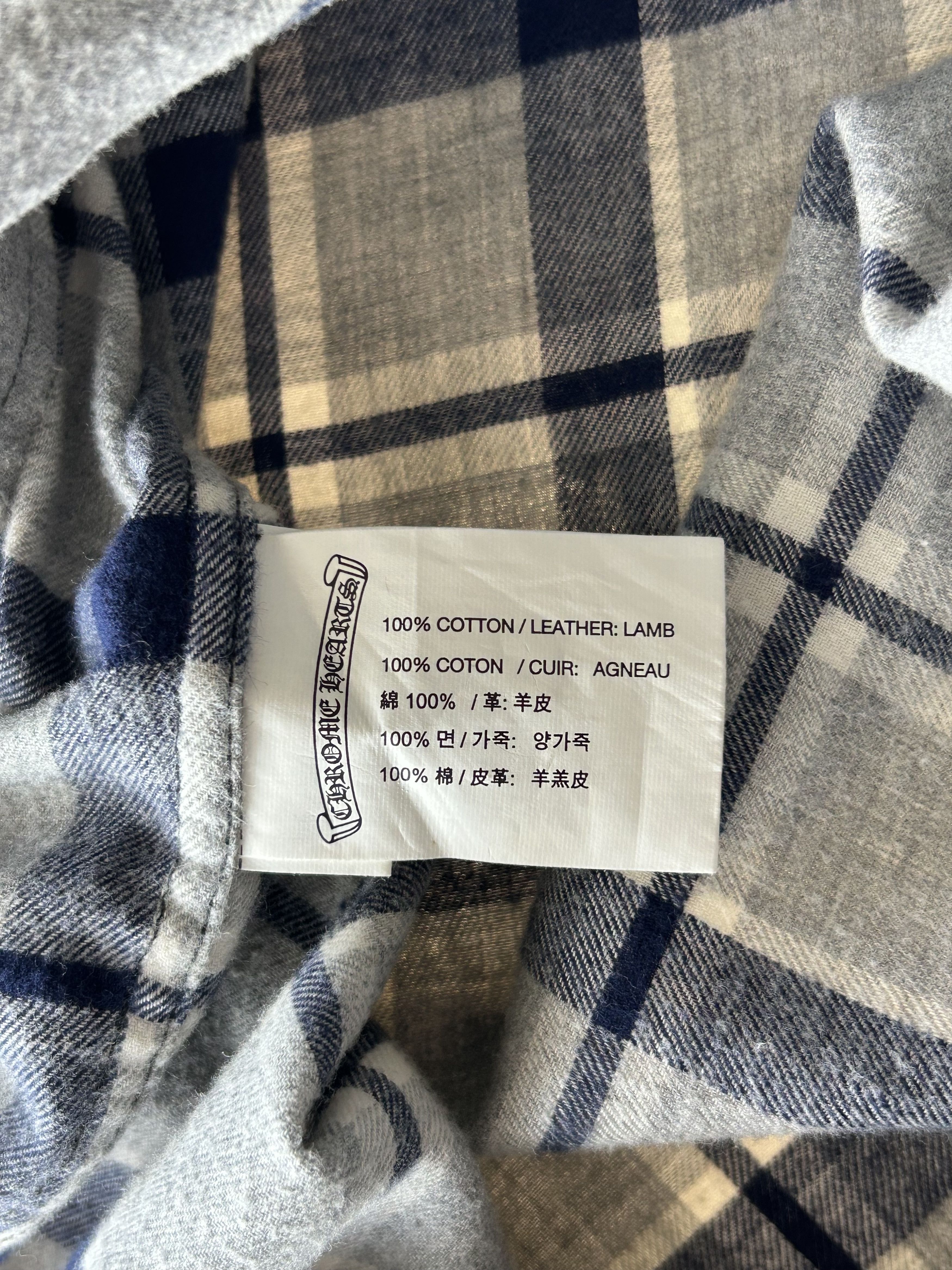 Chrome Hearts Chrome Hearts Grey & Blue Cross Patch Elongated Flannel Size US M / EU 48-50 / 2 - 4 Thumbnail