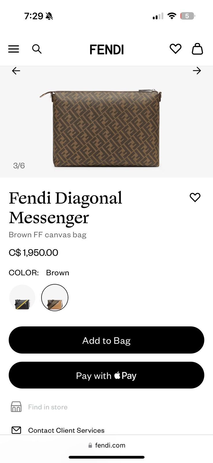 Fendi Fendi Messenger bag Size 42 - 2 Thumbnail