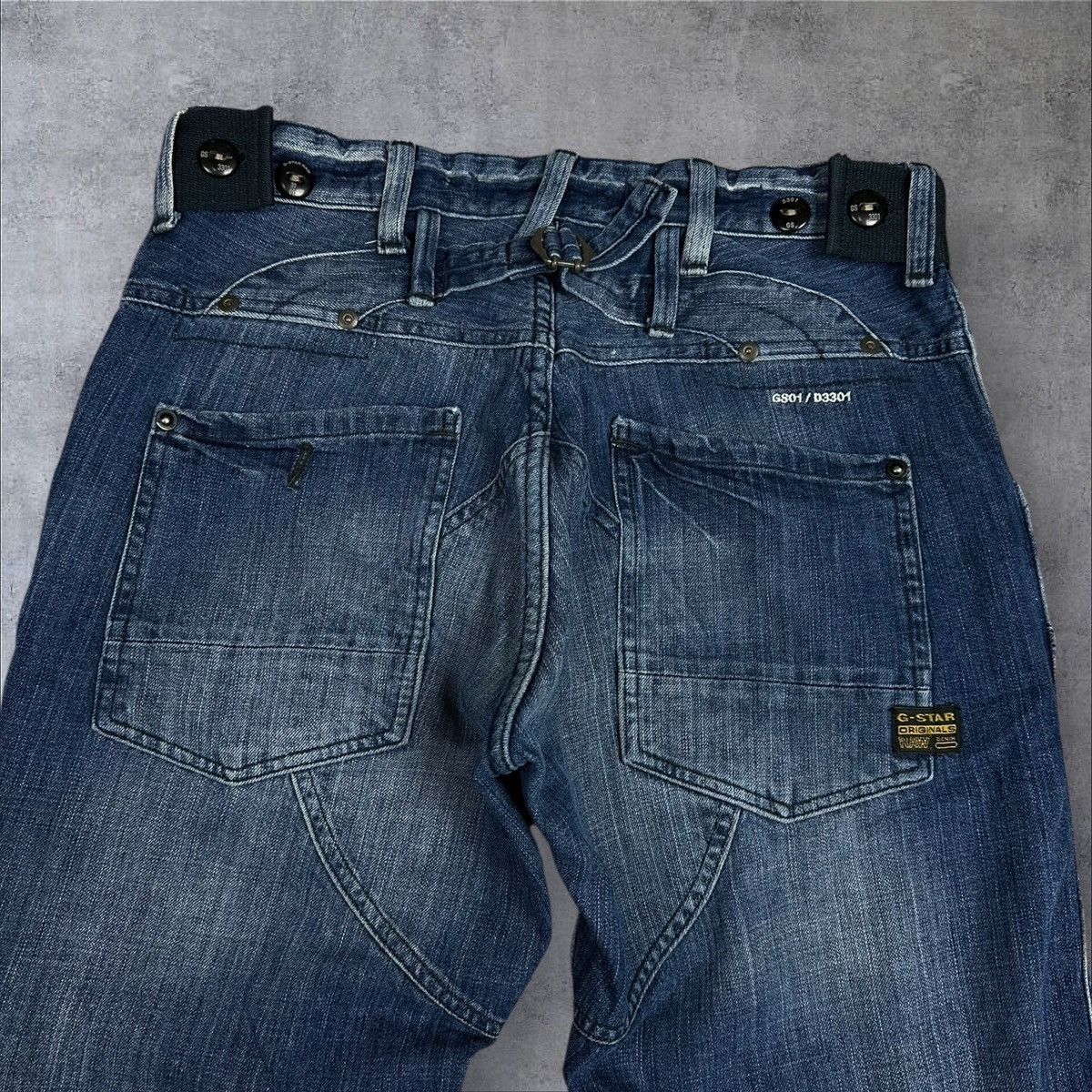 G-Star Vintage G star Raw 3301 Double Knee Biker Jeans Denim Pants Size US 32 / EU 48 - 7 Thumbnail