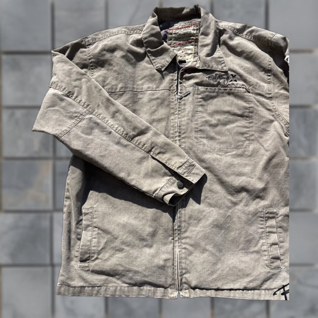 Billabong Billabong Jacket Beige Solid L Utility Zip Patches Surf Aussie Spell-Out Mens Jacket Size US L / EU 52-54 / 3 - 1 Thumbnail