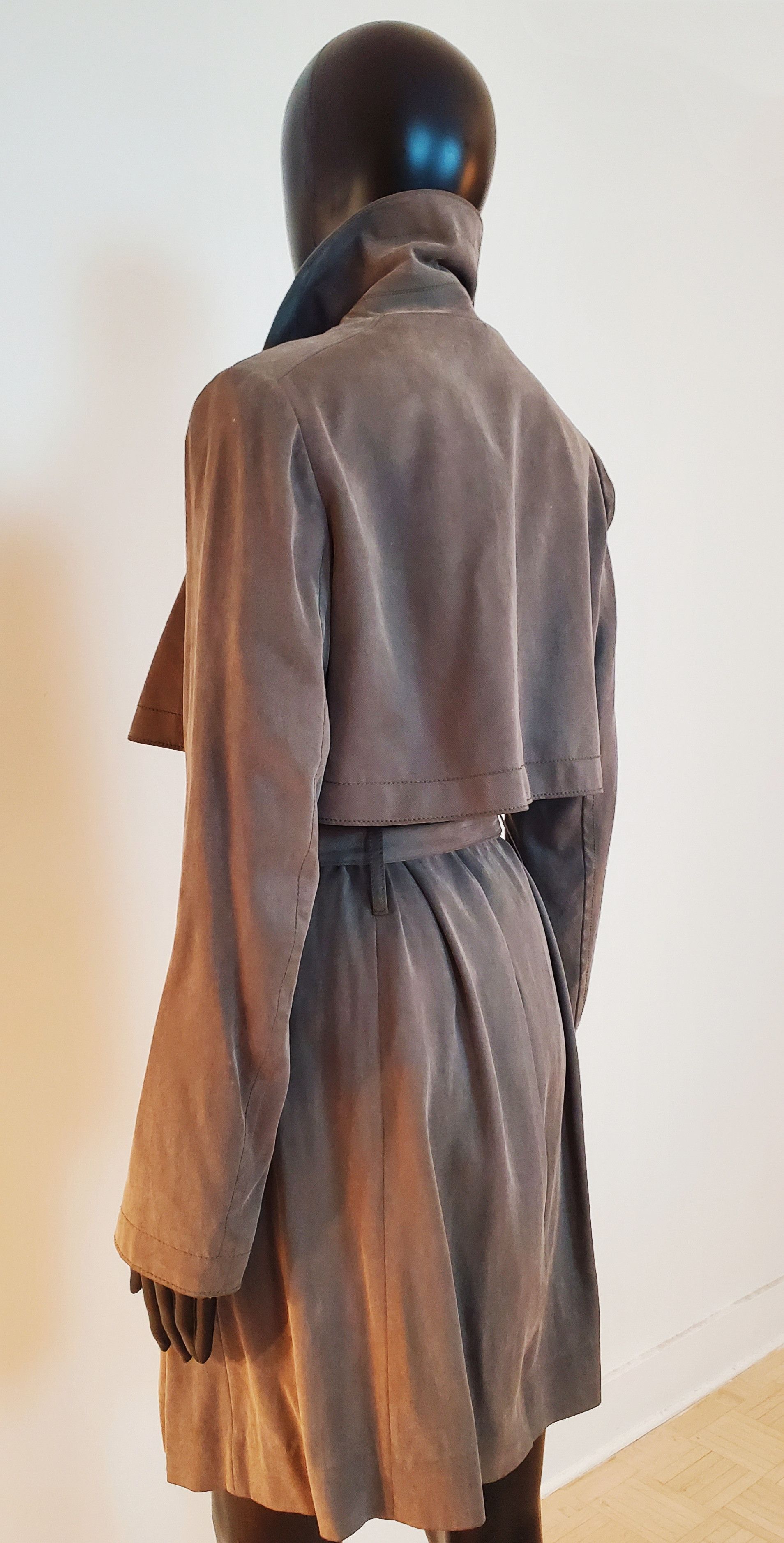 Club Monaco Club Monaco Soft Olive Trench Coat Raincoat Overcoat Size XS / US 0-2 / IT 36-38 - 14 Thumbnail