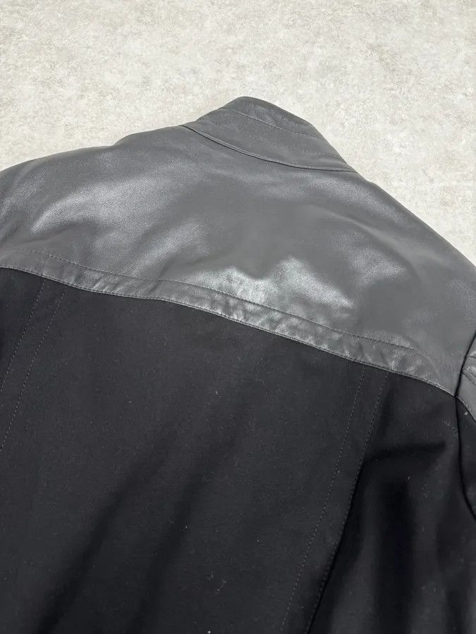 Dirk Bikkembergs 2010s Dirk Bikkembergs Black Hybrid Leather Biker Jacket Size US M / EU 48-50 / 2 - 6 Thumbnail