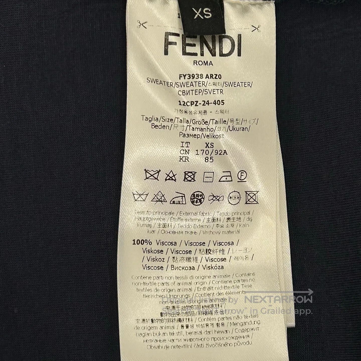 Fendi FENDI W24 Relief Embossed Space Cotton Black Round Neck Sw Size US XS / EU 42 / 0 - 4 Thumbnail