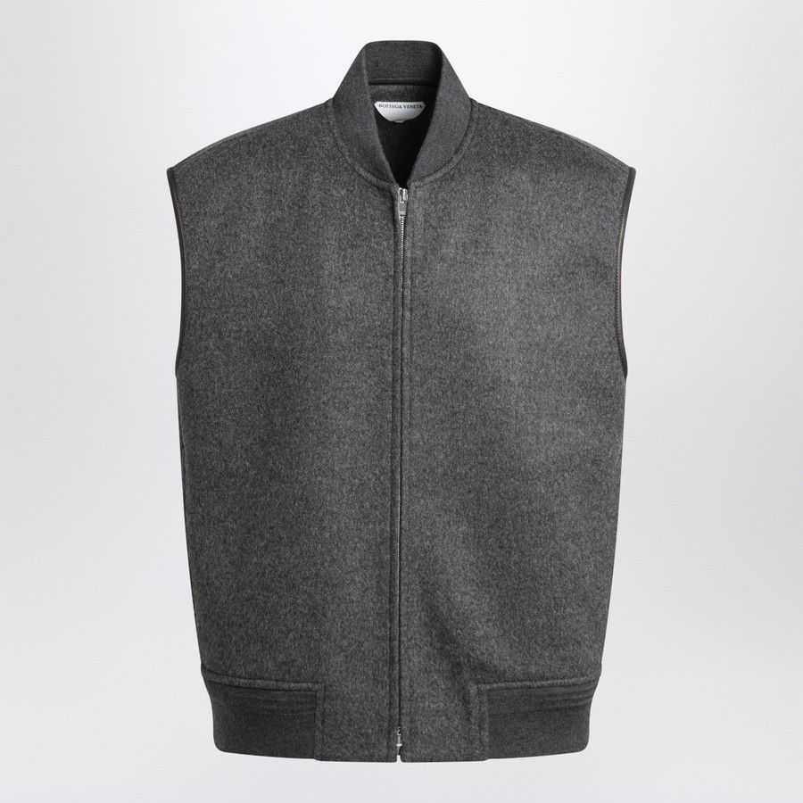 o1d2blof0825 Wool Zip-up Vest in Gray