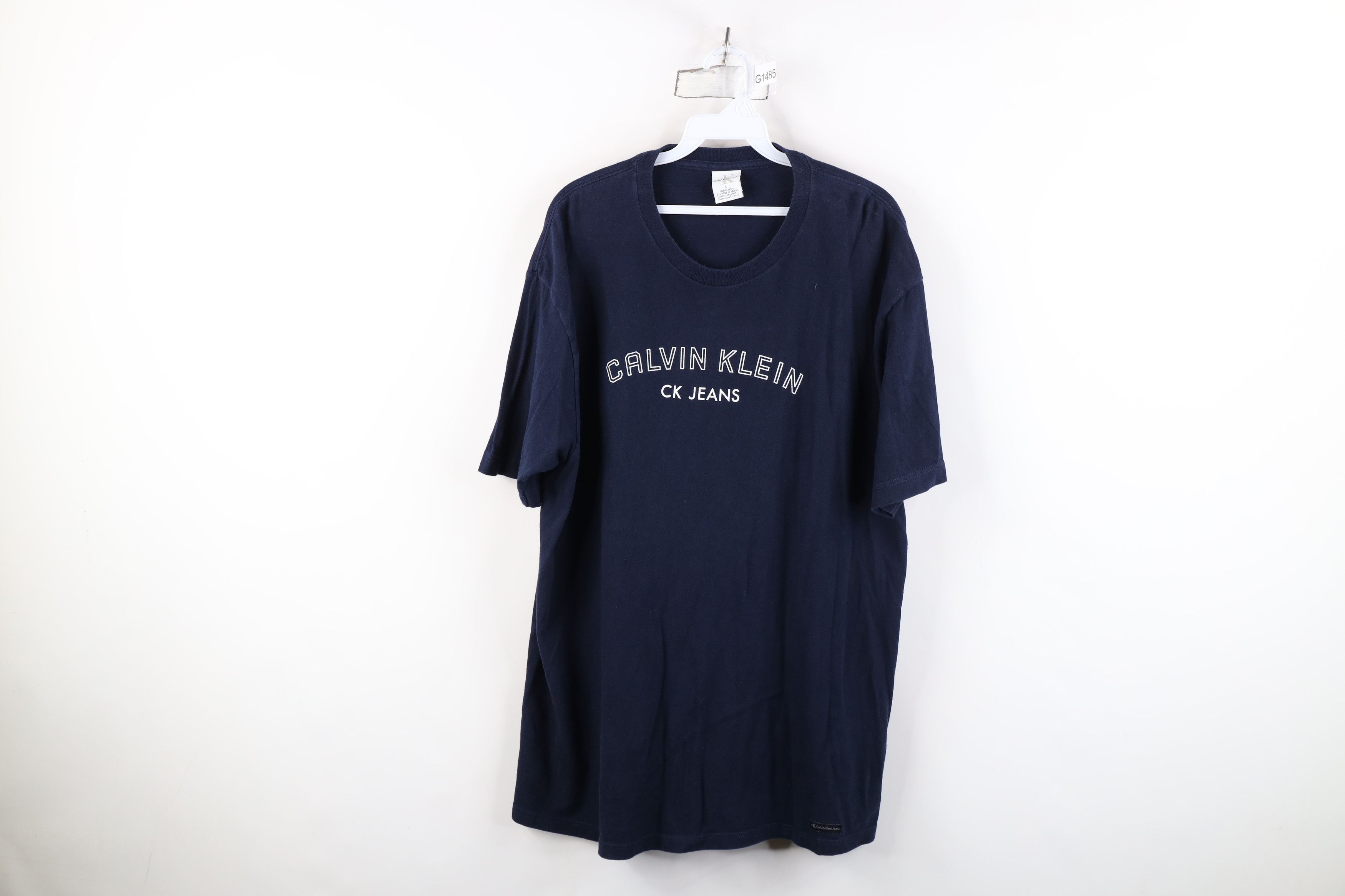 Calvin Klein Vintage 90s Calvin Klein Spell Out Short Sleeve T-Shirt Blue Size US L / EU 52-54 / 3 - 1 Thumbnail