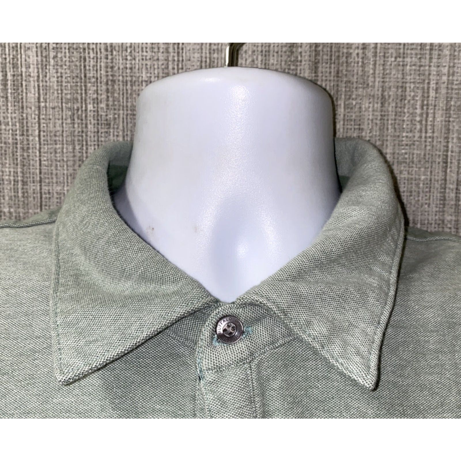 Buffalo David Bitton Buffalo David Bitton Mens Light Green Short Sleeve Golf Polo Shirt L Size US L / EU 52-54 / 3 - 3 Thumbnail