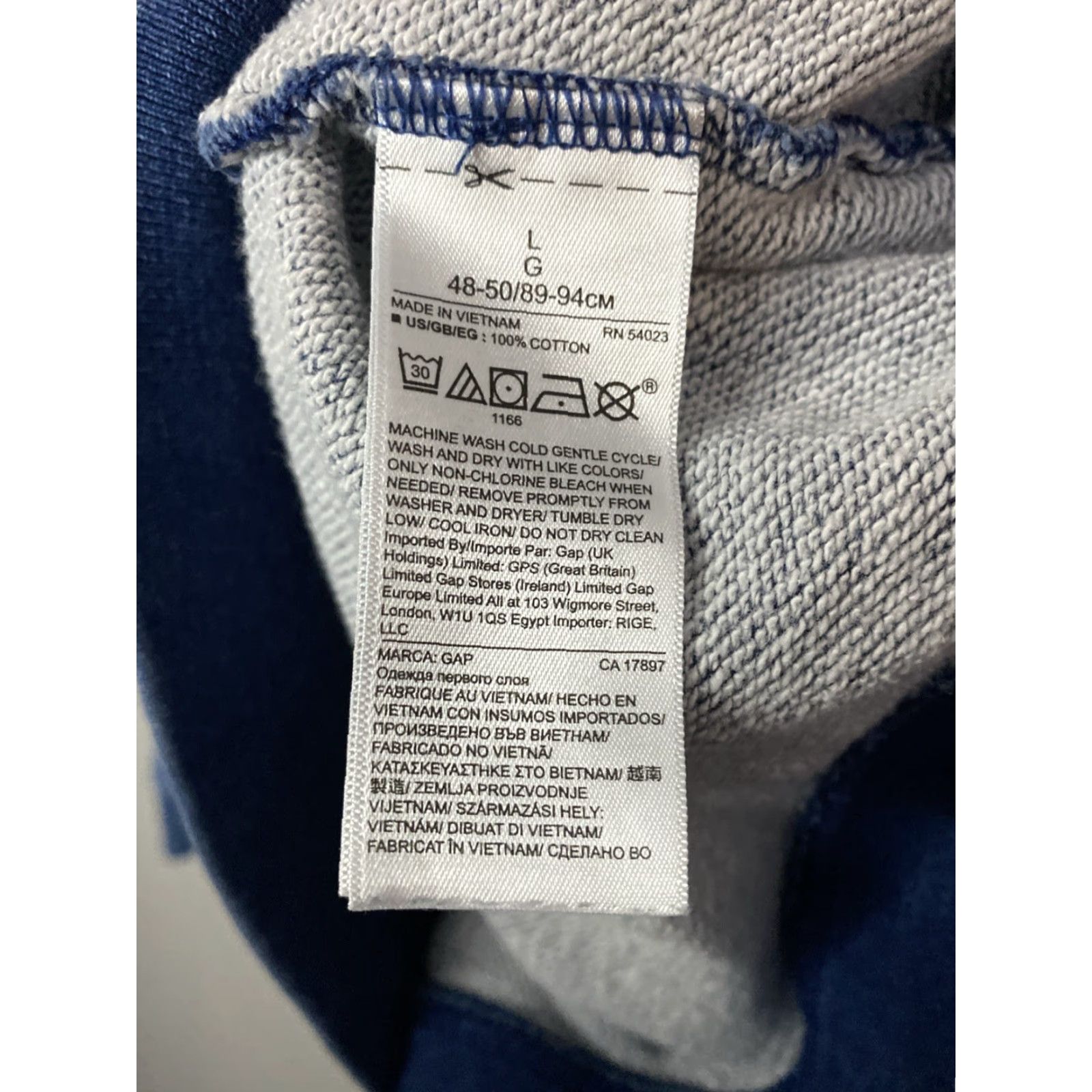 Gap Gap Sweatshirt Mens Crewneck L Blue Striped French Terry Preppy Pullover Fall Winter Vintage No Size US L / EU 52-54 / 3 - 5 Thumbnail