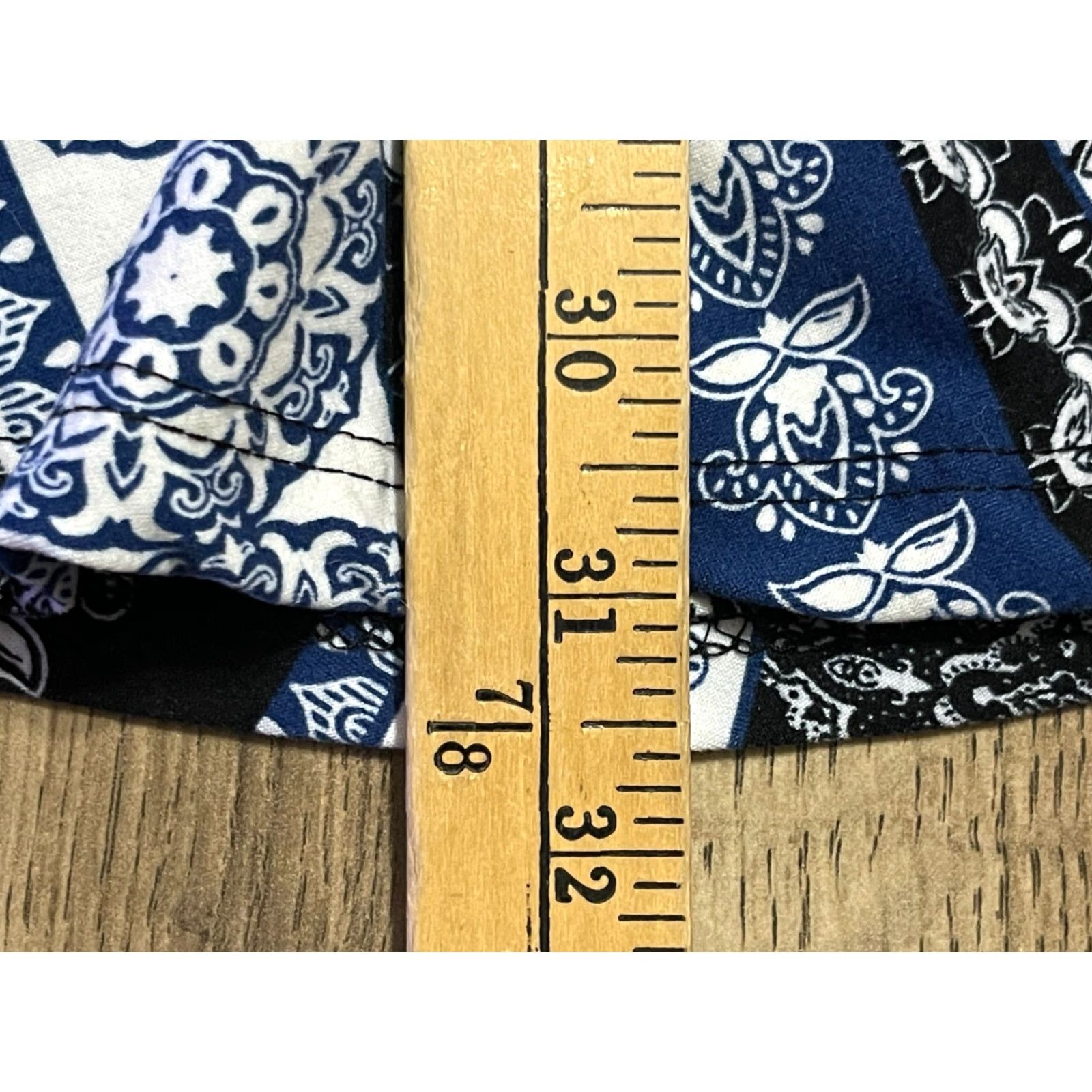 Vintage Bobbie Brooks Dress Women's Plus Size 1X Black White Blue Floral Paisley Striped Short A-Line Casual Size XL / US 12-14 / IT 48-50 - 5 Thumbnail