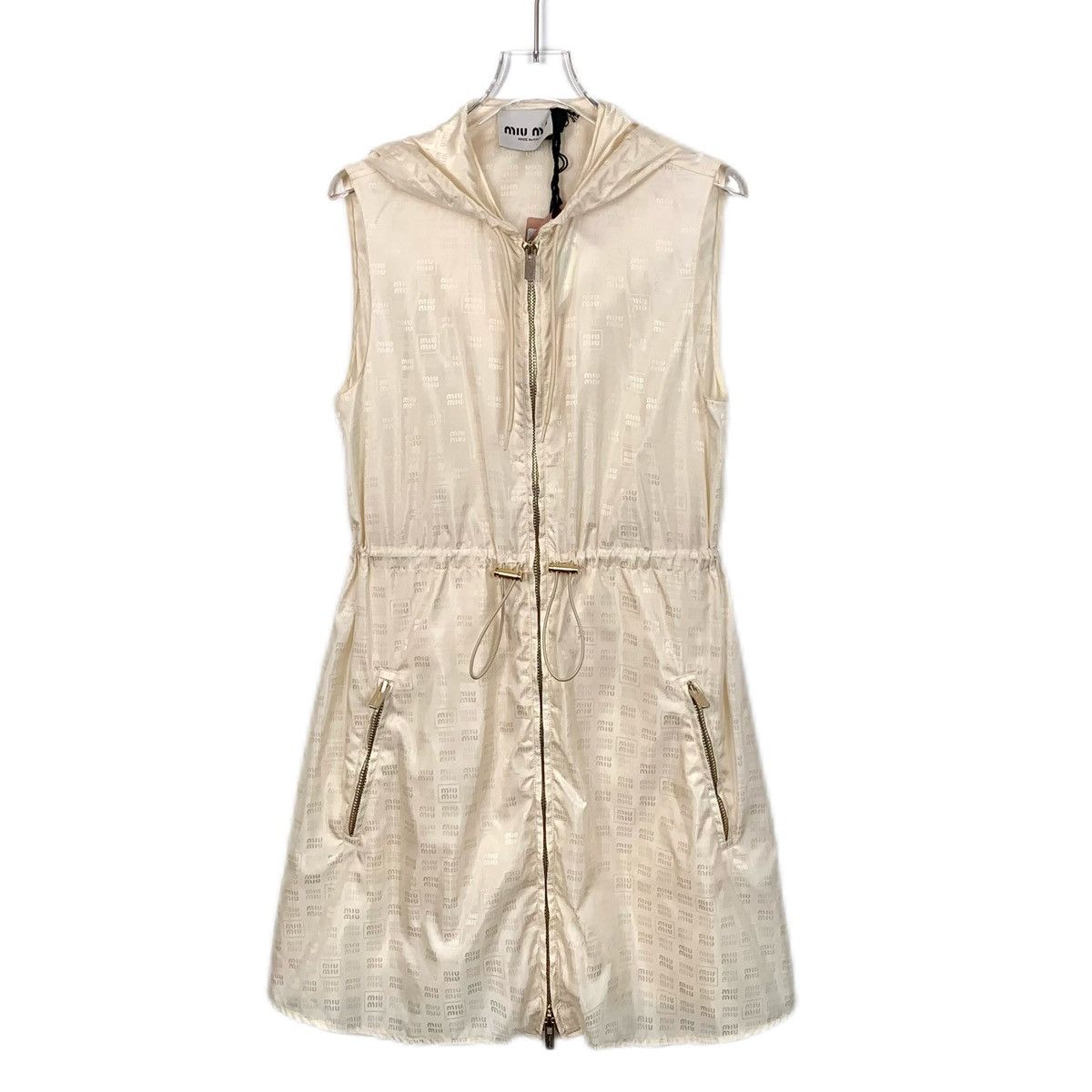 Miu Miu MiuMiu All-over Logo Printed Sleeveless Zip Dress K26WX Size S / US 4 / IT 40 - 1 Thumbnail