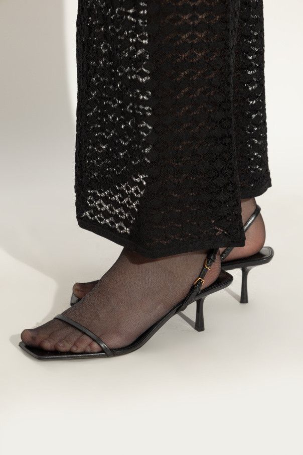 Saint Laurent Paris o1tr1nto0426 819151 Jaspe Sandals in Smooth Leather in Black Size US 10.5 / IT 40.5 - 2 Thumbnail