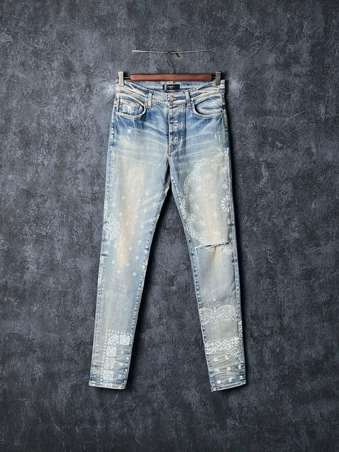 Amiri Amiri Denim Printed Blue Casual Pants 32 Men Size US 32 / EU 48 - 1 Thumbnail