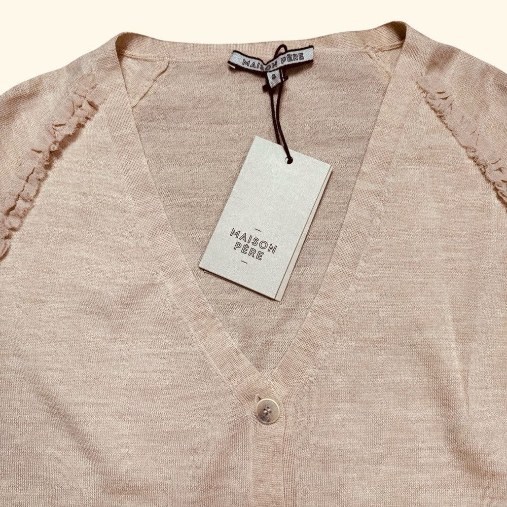 Other NWT New Maison Pere Beige Wool Cashmere Silk Sweater Cardig Size S / US 4 / IT 40 - 5 Thumbnail