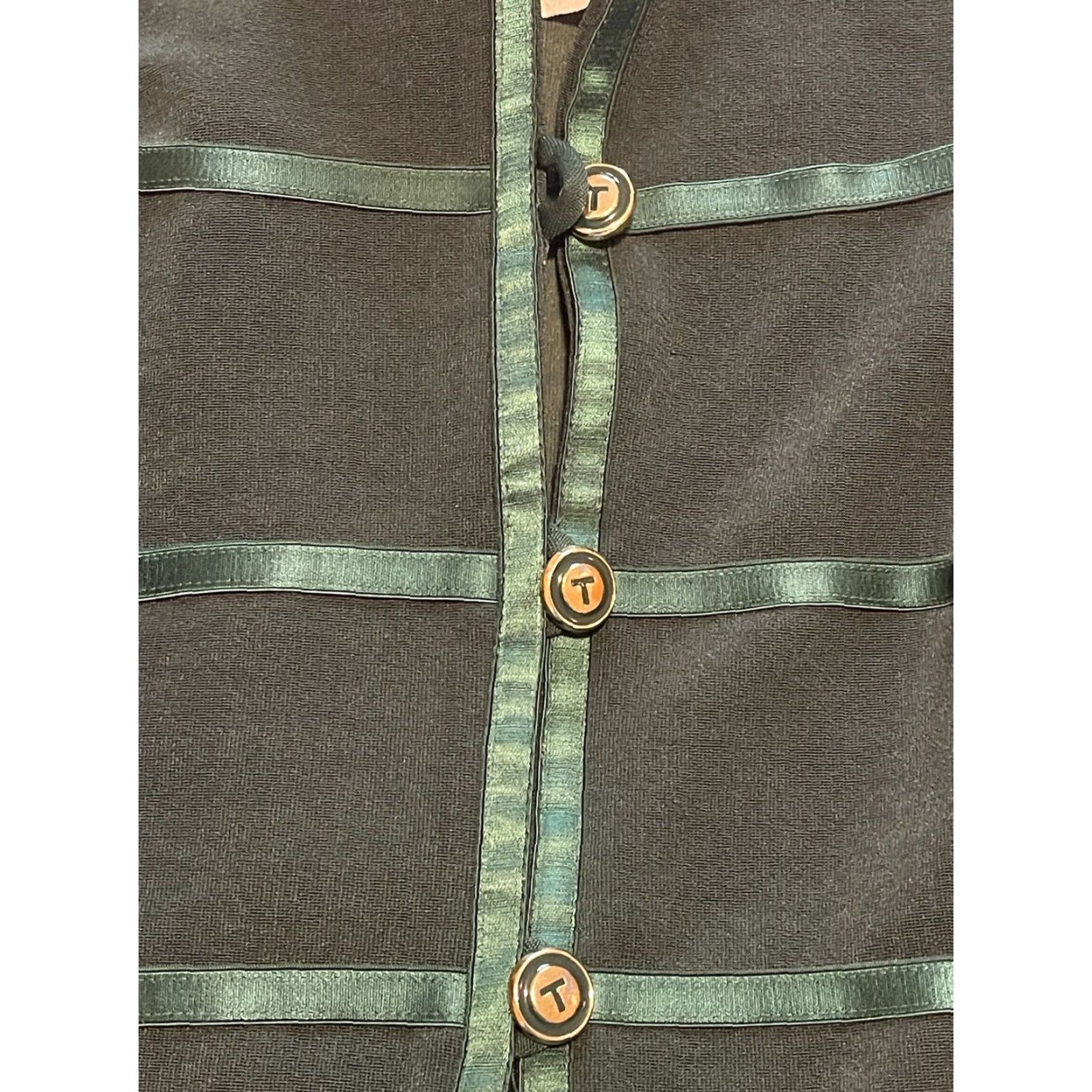 Tadashi Shoji VINTAGE Tadashi Shoji Jacket Womens Small Green Military USA Size S / US 4 / IT 40 - 5 Thumbnail