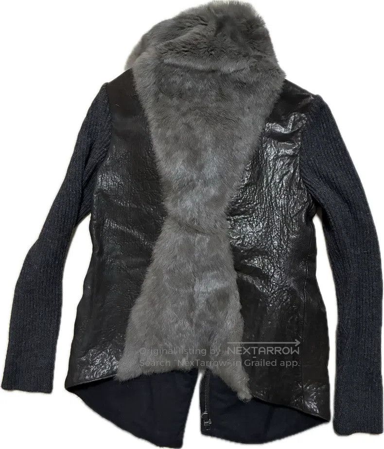 Helmut Lang HELMUT LANG Rabbit Fur Sheepskin Patchwork Knit Jacket Size S / US 4 / IT 40 - 2 Thumbnail