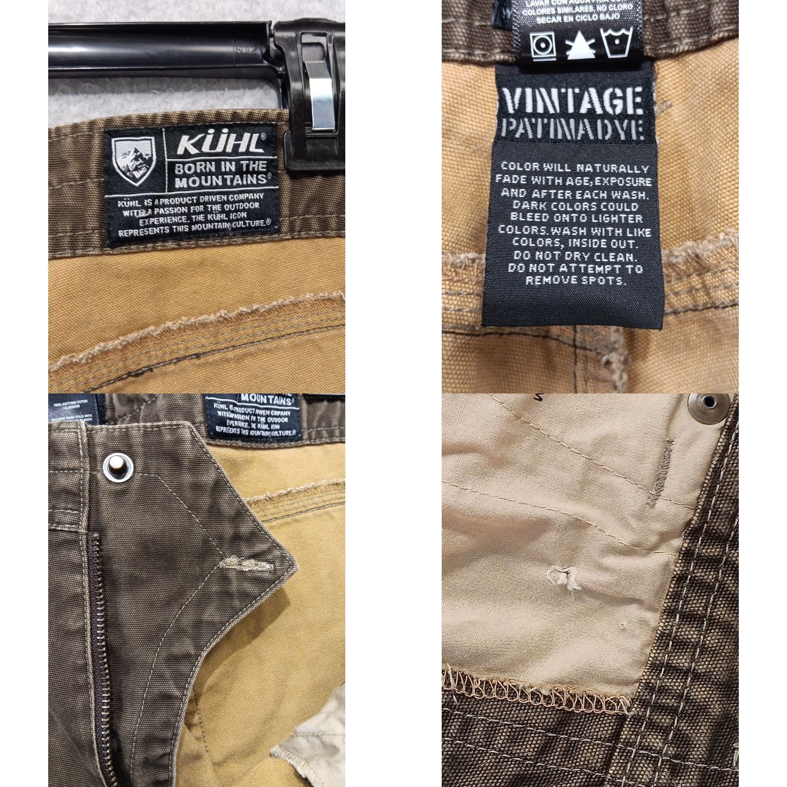 Vintage Kuhl OutKast Pants 36x32 Brown Cotton Denim 5-Pocket Chino Straight Leg Zip Closure Men Vintage No Size US 36 / EU 52 - 8 Thumbnail