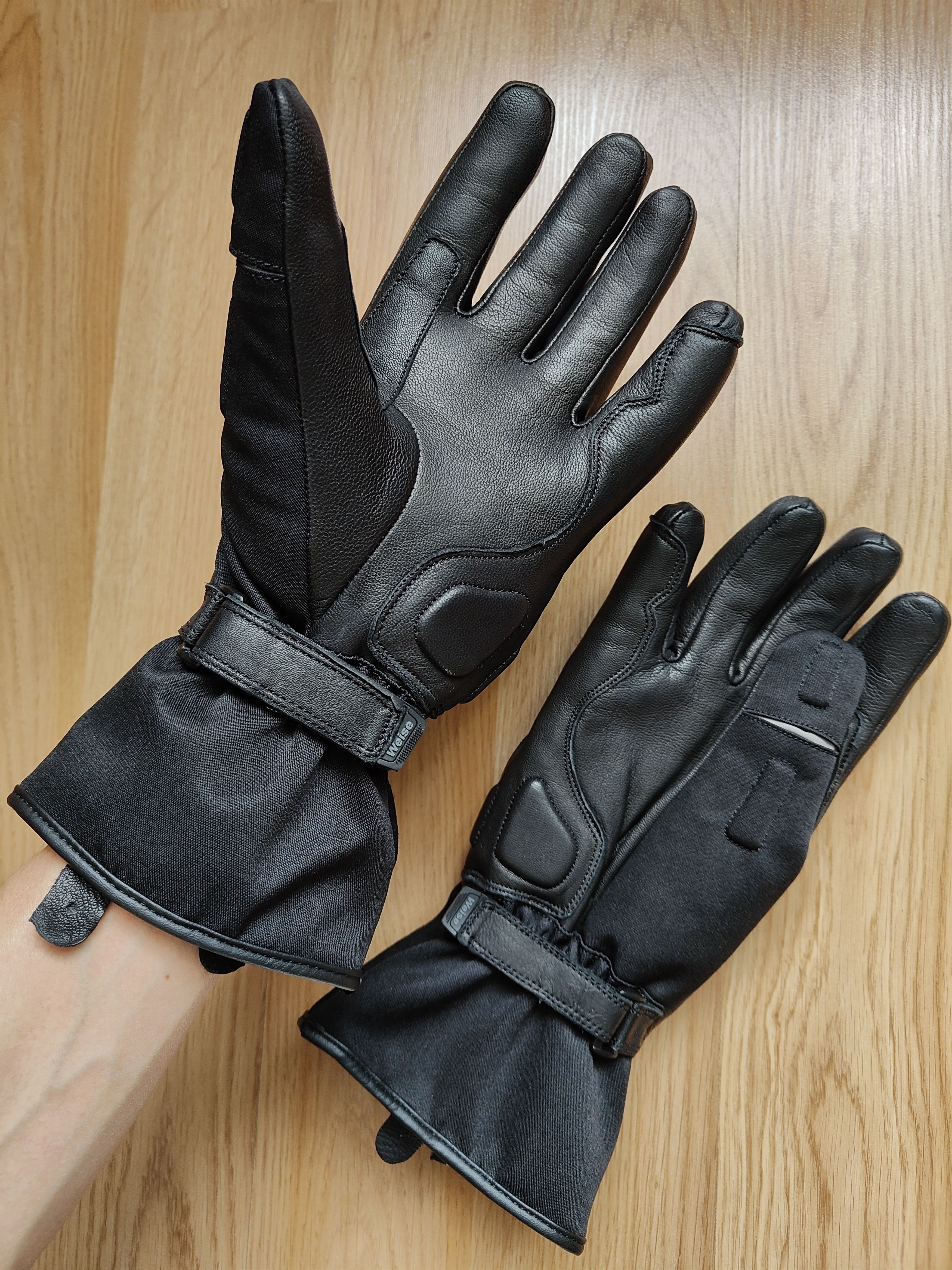 Genuine Leather Weise Men's Leather Gloves Winter Outdoor Moto Racing Gloves Size ONE SIZE - 2 Thumbnail
