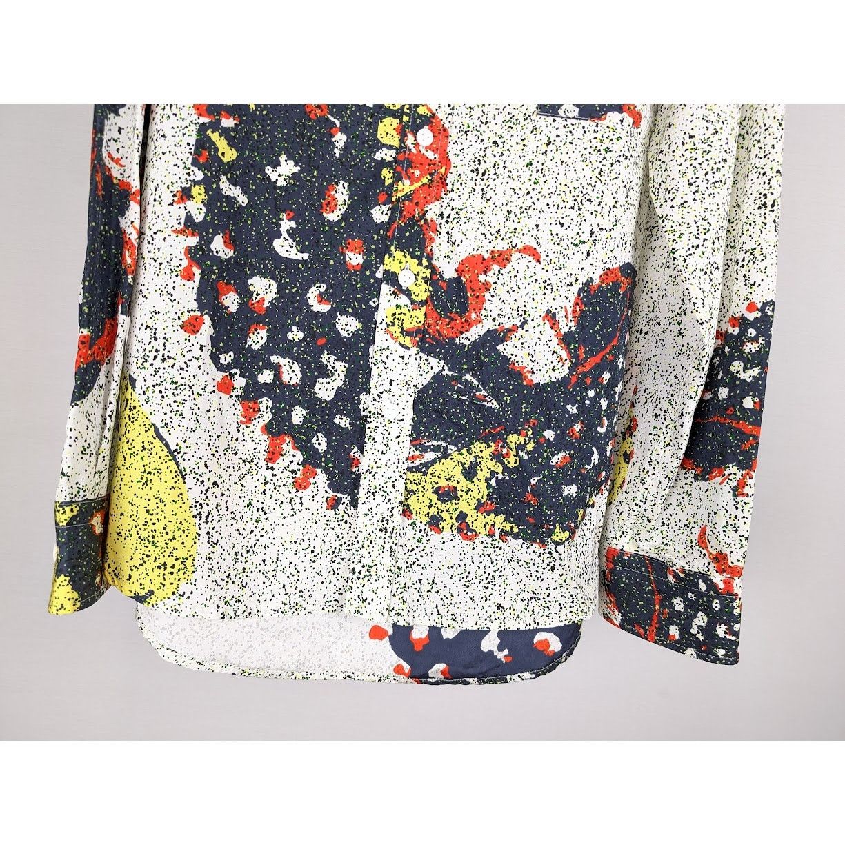 Bottega Veneta o1rshd1 Patchwork Mushrooms Shirt in Navy/Red/Yellow Size US L / EU 52-54 / 3 - 8 Thumbnail