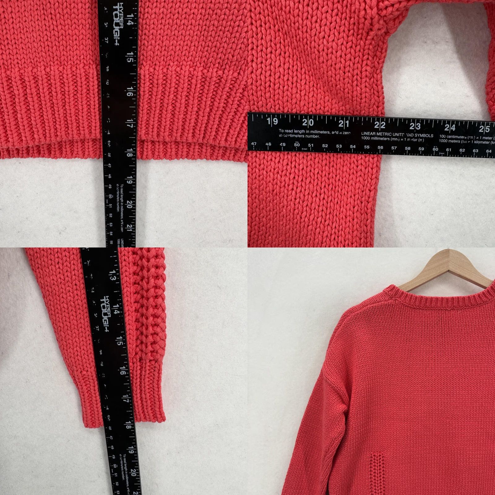 Vintage DEMYLEE Sweater Womens XS Pink 100% Cotton Crew Neck Chunky Knit Pullover Boxy Shirt Womens XS Pink 100% Cotton Crew Neck Chunky Knit Pullover Boxy Size XS / US 0-2 / IT 36-38 - 8 Thumbnail