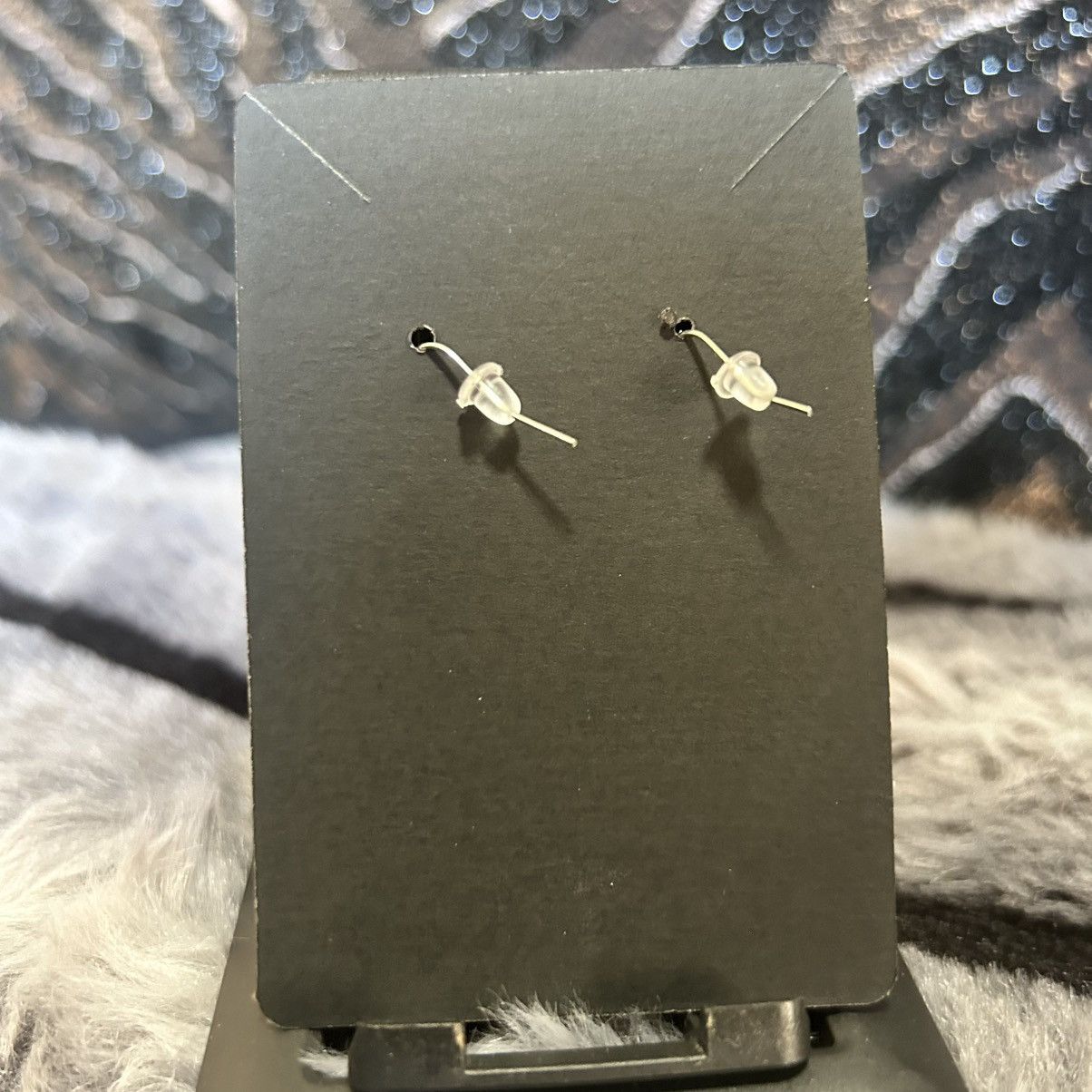 Handmade Handcrafted genuine larvikite elbaite cat eye glass earrings Size ONE SIZE - 4 Thumbnail