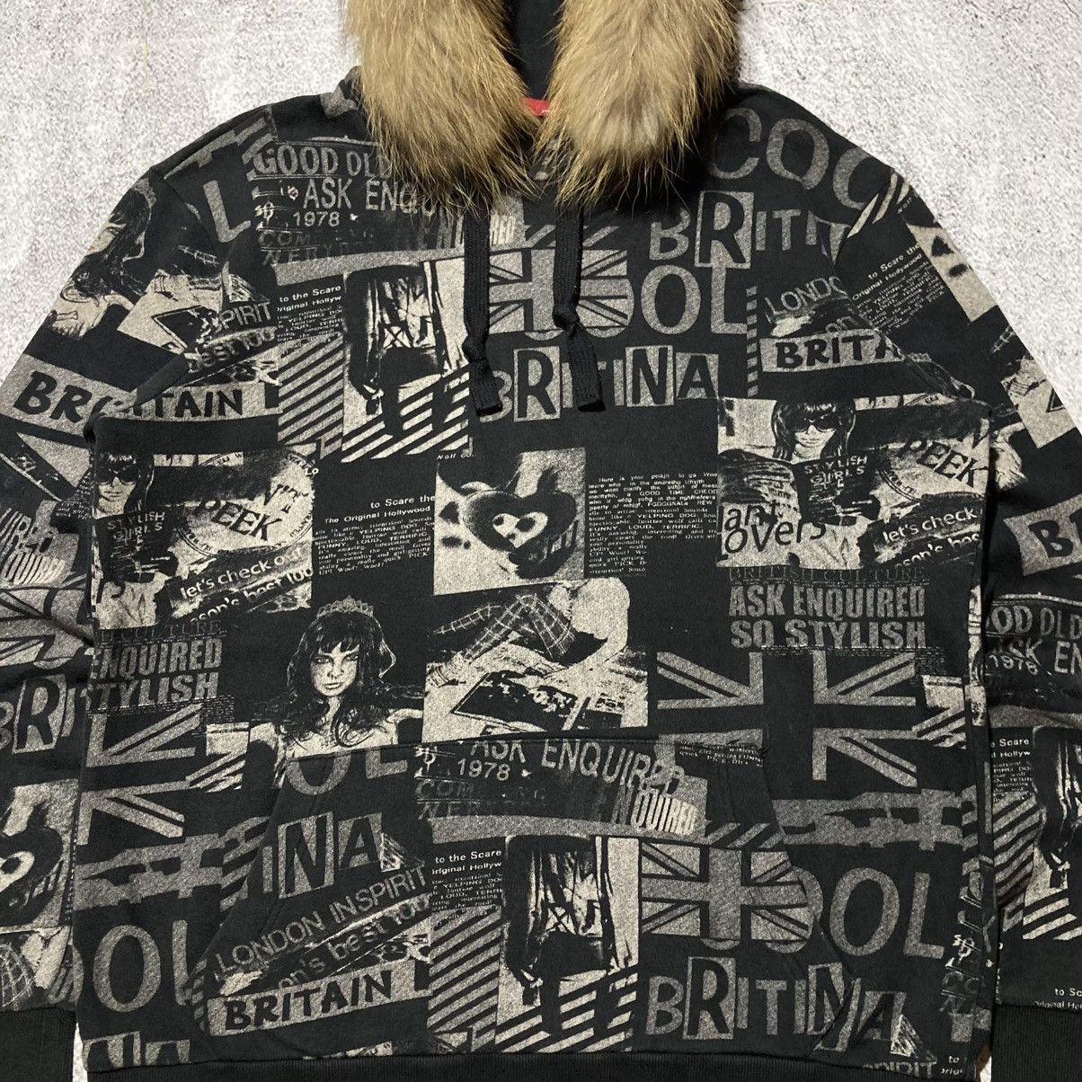 Japanese Brand 2000s Ask Enquired British England Punk Style Fur Hoodie Size US XL / EU 56 / 4 - 6 Thumbnail