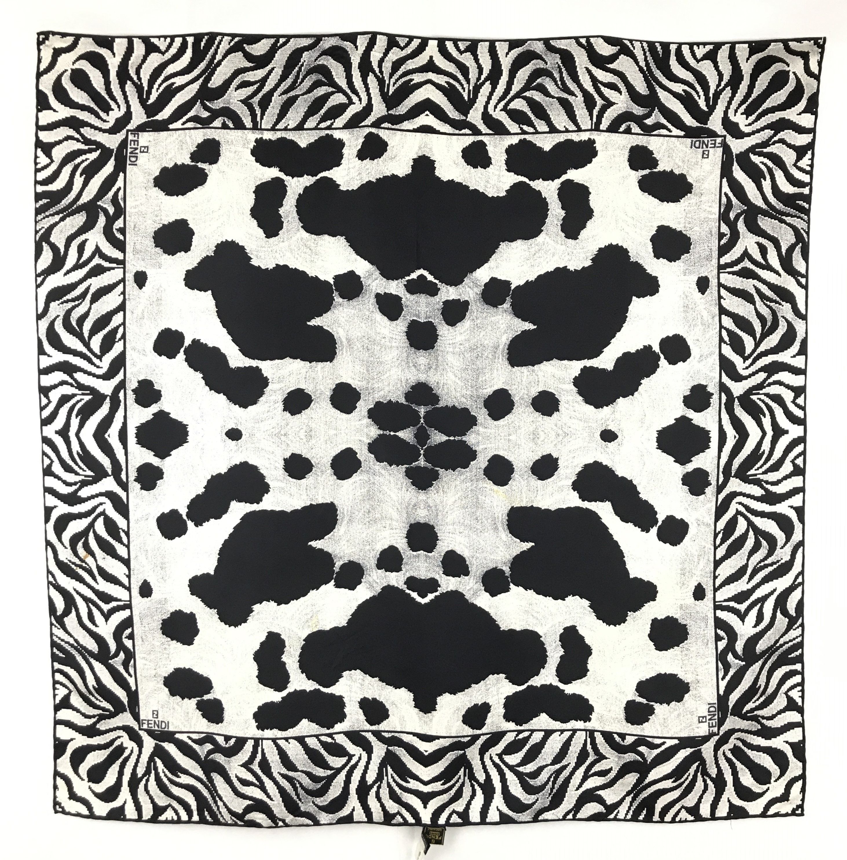Fendi × Vintage Vintage Fendi Zebra Printed Silk Scarf Size ONE SIZE - 1 Thumbnail