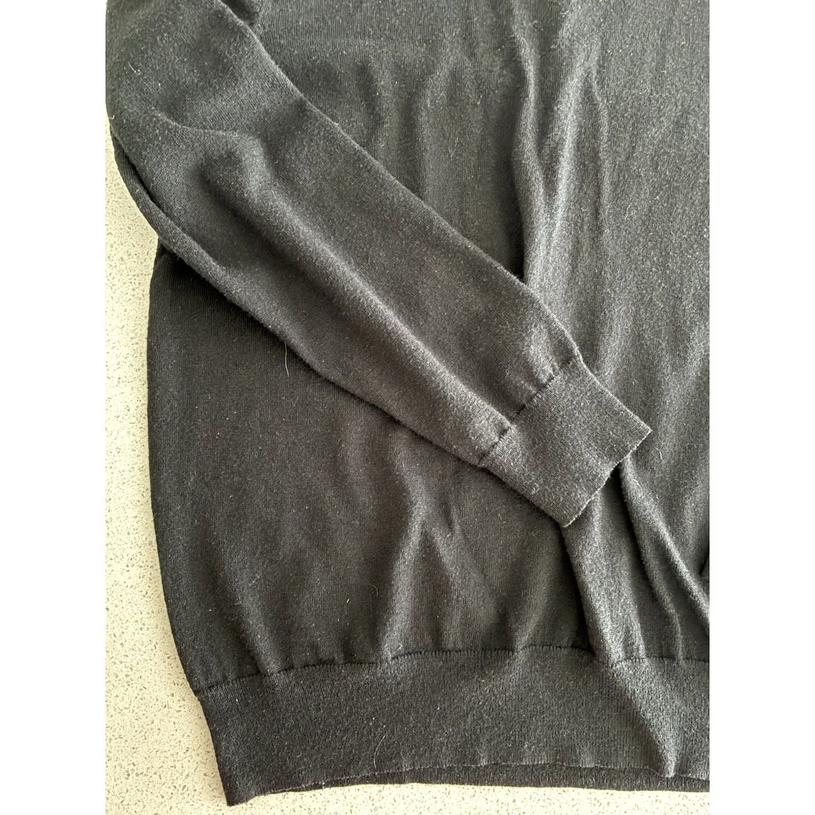 Vintage VINTAGE Men’s Harrison Davis Wool Blend Navy Sweater Pullover XL Mens Pullover Wool Black 90s Decade Size US XL / EU 56 / 4 - 4 Thumbnail