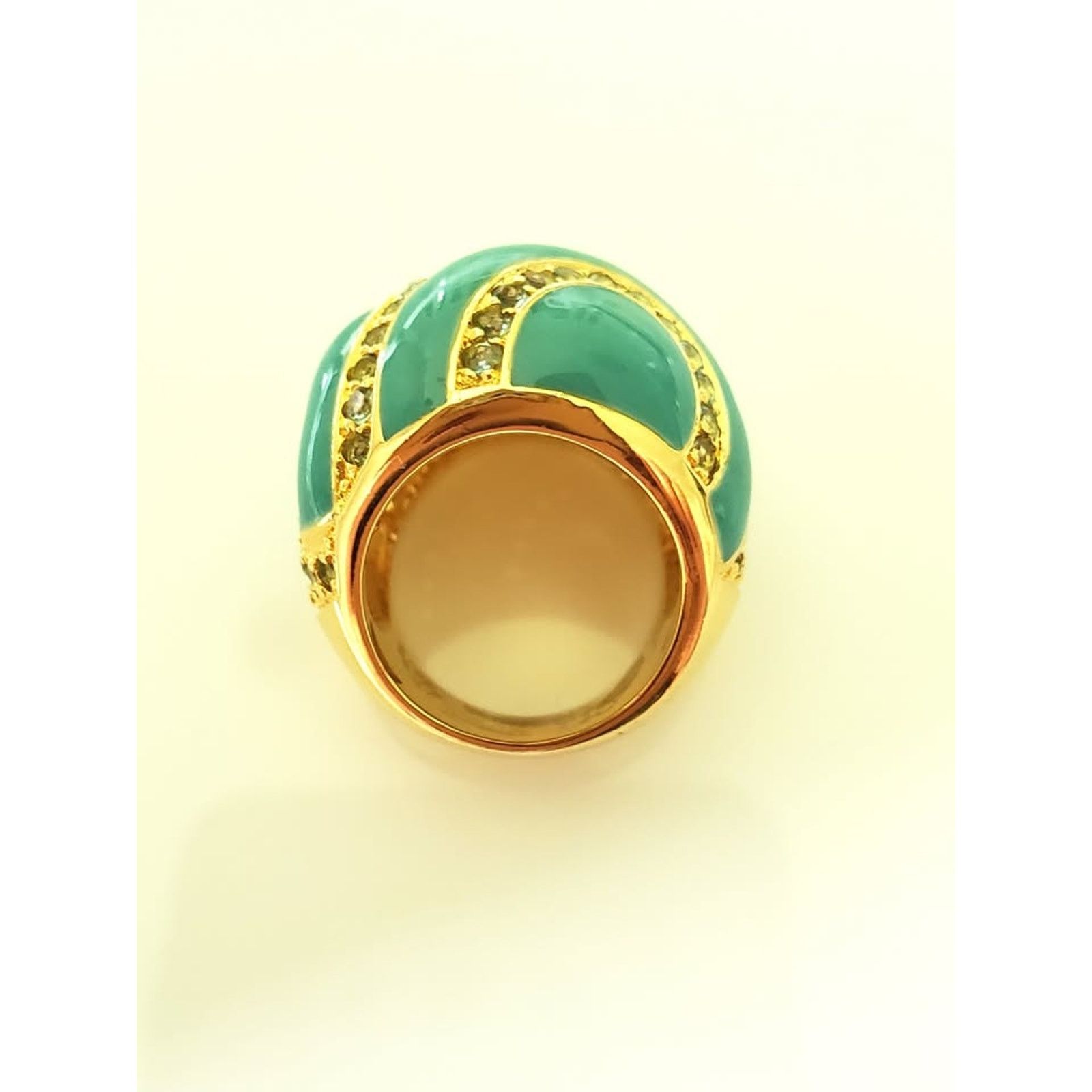 Other Faux Turquoise and Zircon Sterling Silver Ring Size ONE SIZE - 4 Thumbnail