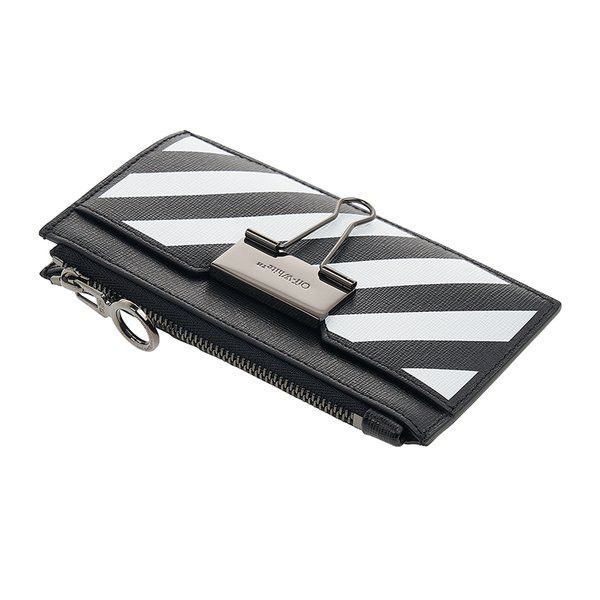 Off-White o1gr1nt0425 Size: OS /Binder Zipped Card Case in Black White Size ONE SIZE - 4 Thumbnail