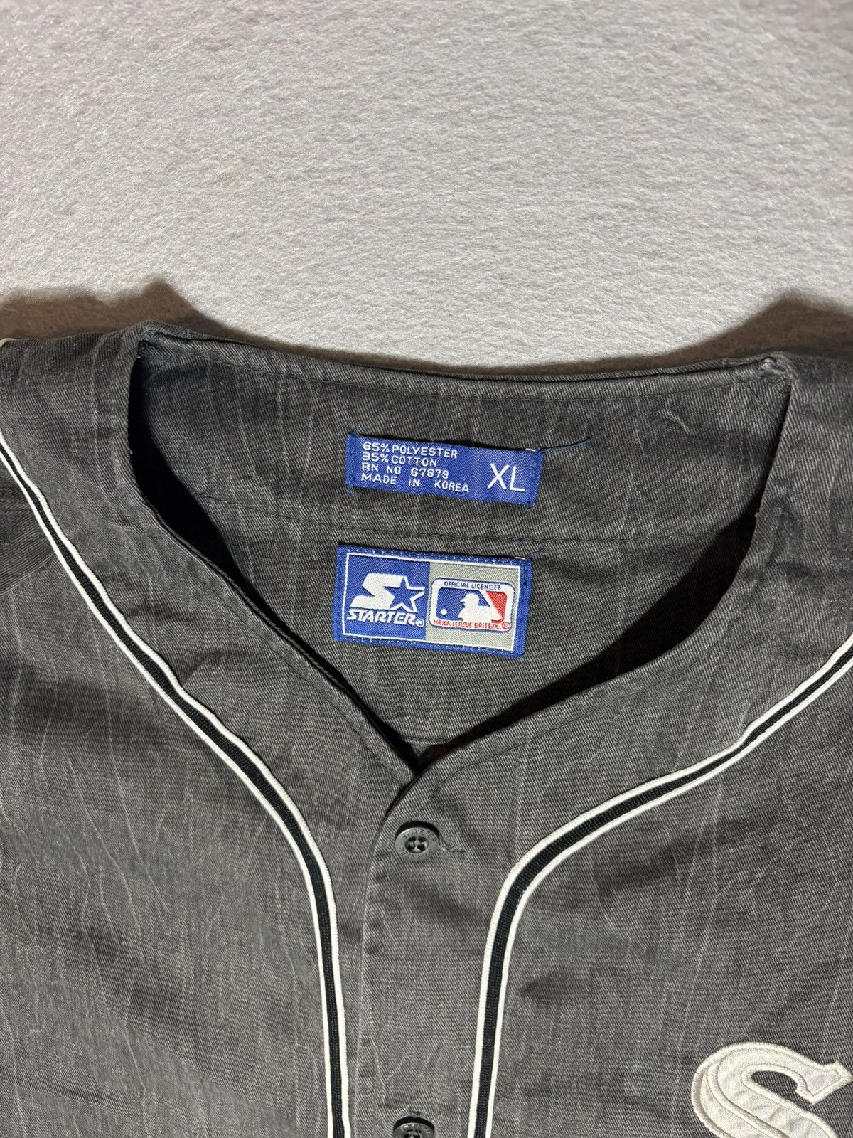 Starter Vintage 90's RARE MLB Chicago White Sox Starter Grey Jersey Size US XL / EU 56 / 4 - 2 Thumbnail