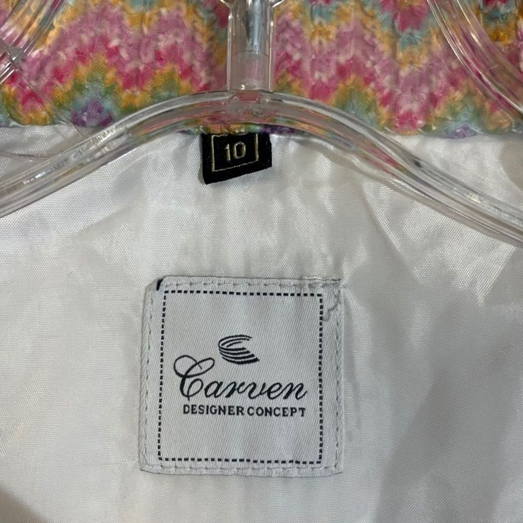 Carven Carven Designer Concept Vest Women's Size 10 Pastel Multi Color Chevron Pattern Size L / US 10 / IT 46 - 4 Thumbnail