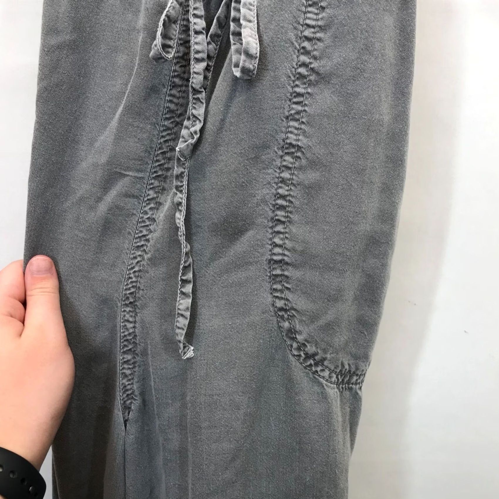 Vintage SUSINA Women's Small - Gray 100% TENCEL Sleeveless Gathered Waist Jumpsuit Size 28" / US 6 / IT 42 - 5 Thumbnail