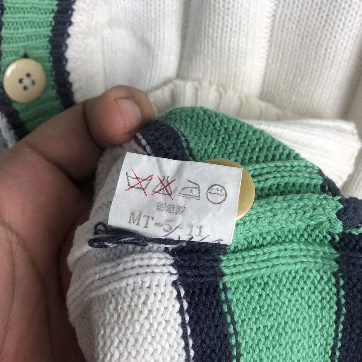 Van DL Van White Cardigan Knitwear #C589 Size US M / EU 48-50 / 2 - 13 Thumbnail