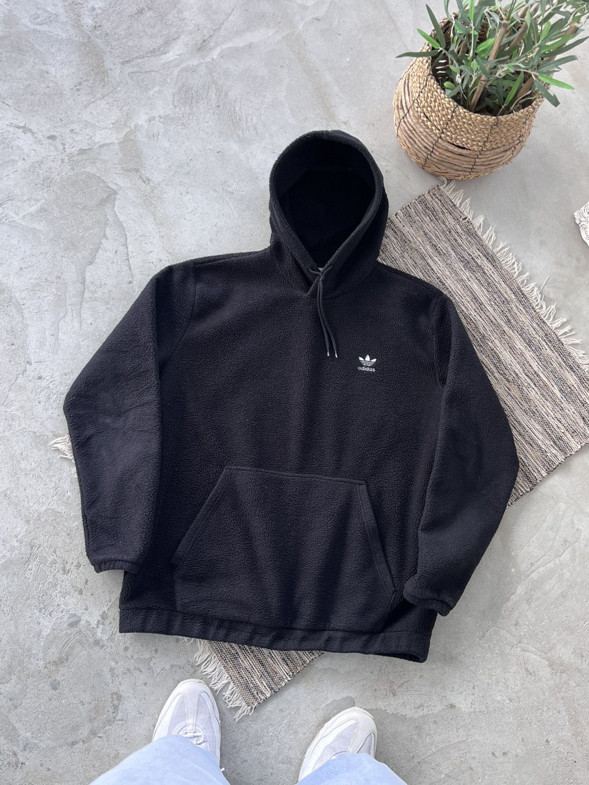 Adidas Adidas Teddy Fleece Hoodie Black Oversized Avantgarde Y2K Size US XL / EU 56 / 4 - 1 Thumbnail